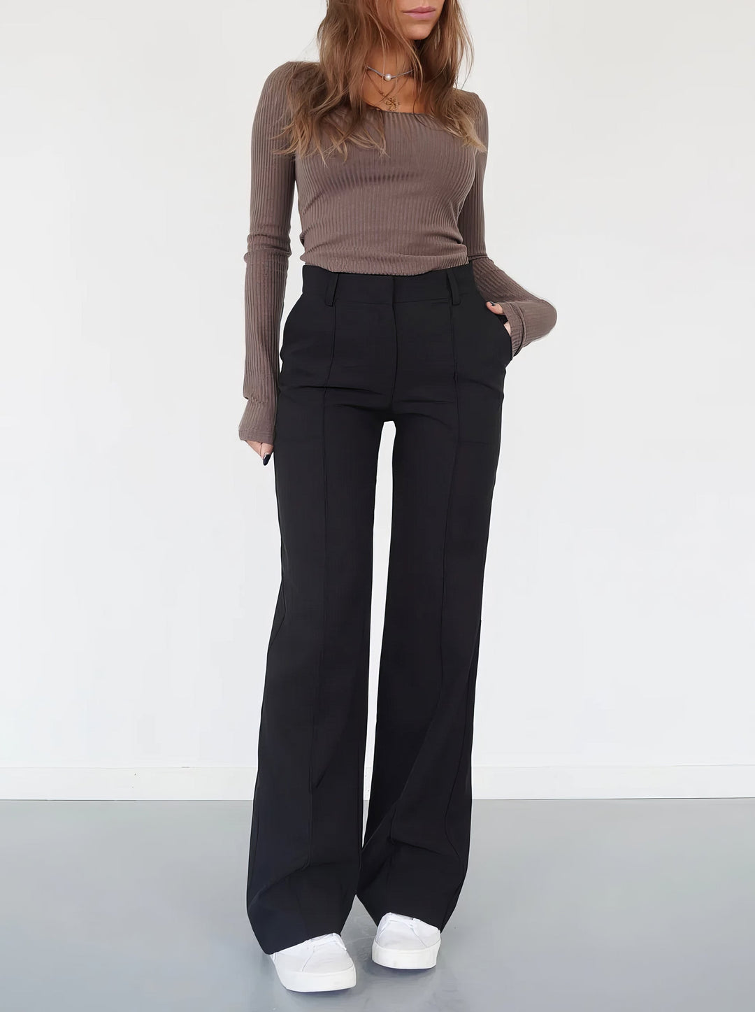 Orchid High Waist Pantalon Met Hoge Taille