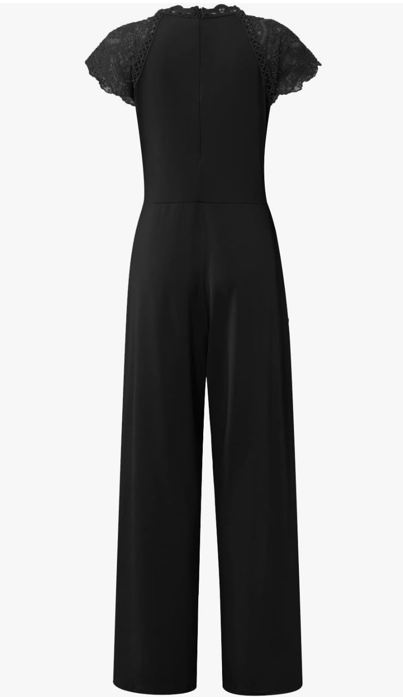 Lisa Violet Dames Jumpsuit Elegante Jumpsuit met Luxe Kant en Hoge Taille